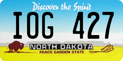 ND license plate IOG427