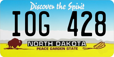 ND license plate IOG428