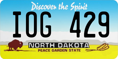 ND license plate IOG429