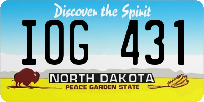 ND license plate IOG431