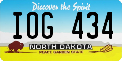 ND license plate IOG434