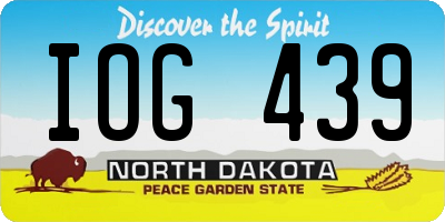 ND license plate IOG439