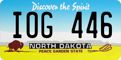ND license plate IOG446