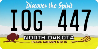 ND license plate IOG447