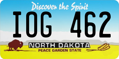 ND license plate IOG462