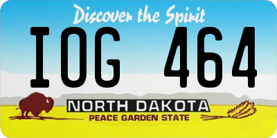 ND license plate IOG464
