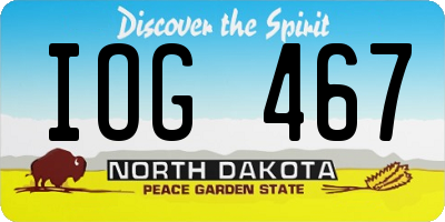 ND license plate IOG467