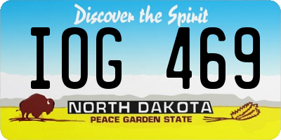 ND license plate IOG469