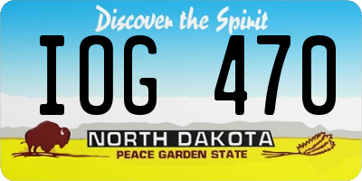 ND license plate IOG470