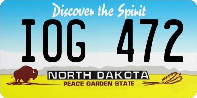 ND license plate IOG472