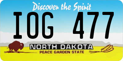 ND license plate IOG477