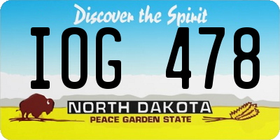 ND license plate IOG478