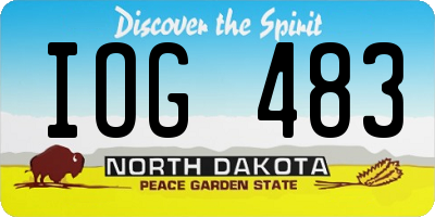 ND license plate IOG483