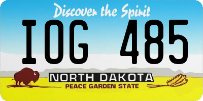 ND license plate IOG485