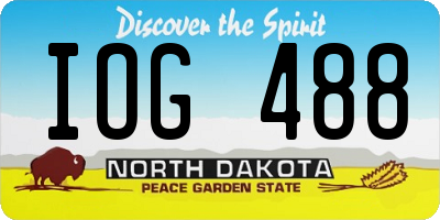 ND license plate IOG488