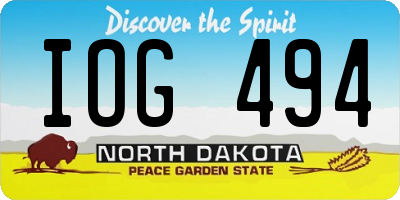 ND license plate IOG494