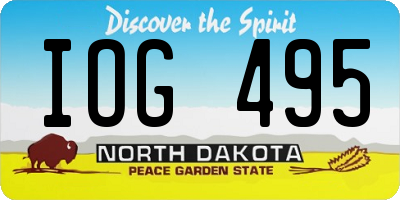 ND license plate IOG495