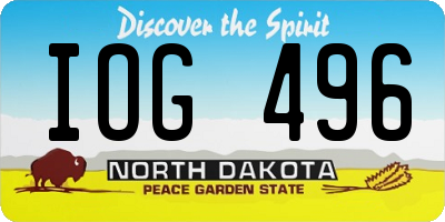 ND license plate IOG496