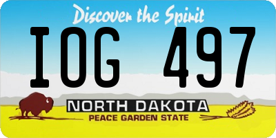 ND license plate IOG497
