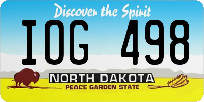 ND license plate IOG498