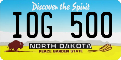 ND license plate IOG500