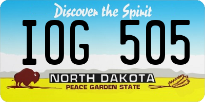 ND license plate IOG505