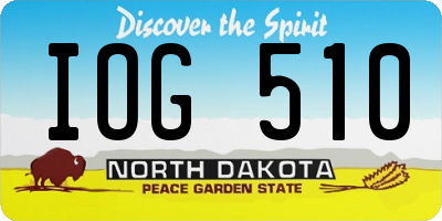 ND license plate IOG510