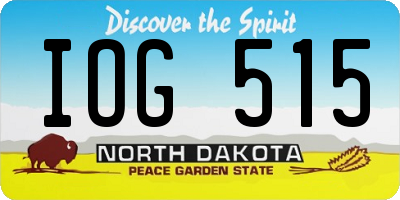 ND license plate IOG515