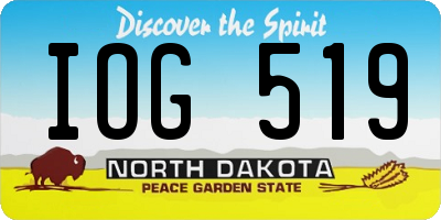 ND license plate IOG519