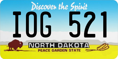 ND license plate IOG521