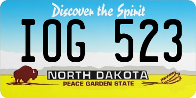 ND license plate IOG523