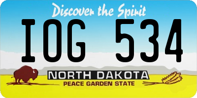 ND license plate IOG534