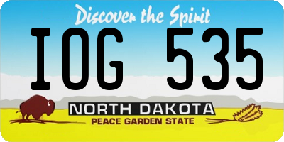 ND license plate IOG535