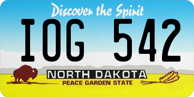 ND license plate IOG542