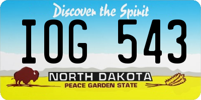 ND license plate IOG543