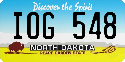 ND license plate IOG548