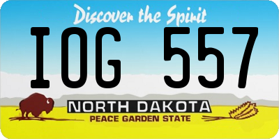 ND license plate IOG557