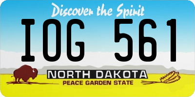ND license plate IOG561