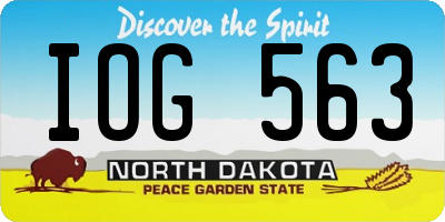 ND license plate IOG563