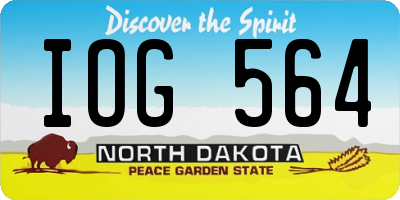 ND license plate IOG564