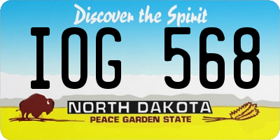 ND license plate IOG568