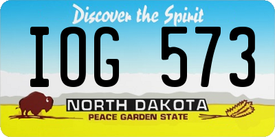 ND license plate IOG573