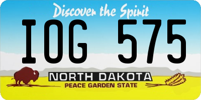 ND license plate IOG575