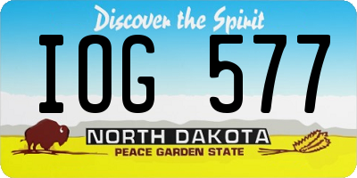 ND license plate IOG577