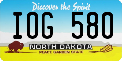 ND license plate IOG580