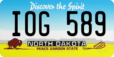 ND license plate IOG589