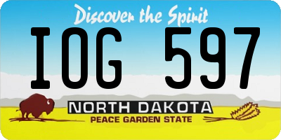 ND license plate IOG597