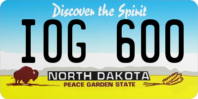 ND license plate IOG600