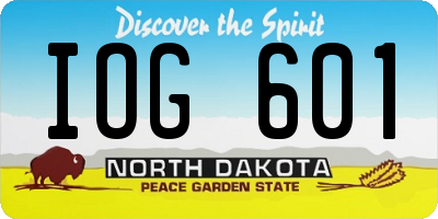 ND license plate IOG601