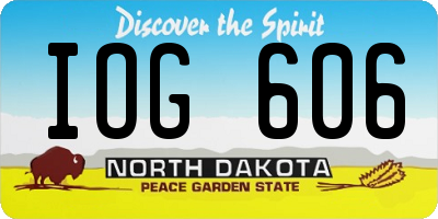 ND license plate IOG606